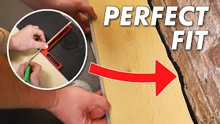 How to Scribe Vinyl Plank Flooring to Fit ANY Curved Wall [upl. by Benedicto519]