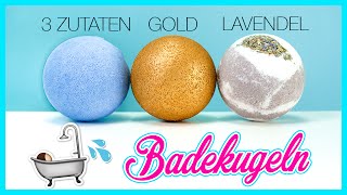 DIY BADEKUGEL MIT BADEÖL 🛁 3 Einfache Rezepte Badebomben 💦 LUSH [upl. by Everett712]