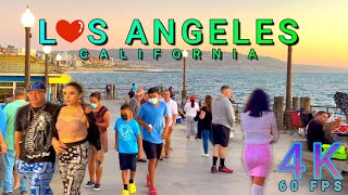 Los Angeles Redondo Beach Pier Walk California USA 4KUHD [upl. by Karolina]