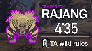 【MHWI】Tempered Furious Rajang GreatSword Solo 0435quot31 TA Wiki Rules  激昂したラージャン 大剣ソロ [upl. by Powers]