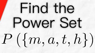 Power Set of the Math Set m a t h  Set Theory [upl. by Htial]