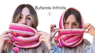 Bufanda Infinita💗MUY FACIL  Tutorial Hebras Crochet [upl. by Lahcar]