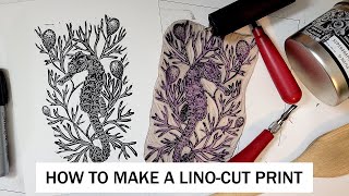 LinoCut Printmaking Process  Tips and Tricks  EHollingsheadArt [upl. by Patrizio223]