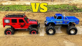 Wltoys 104311 vs Traxxas Bigfoot  Remote Control Car  RC Car In Water [upl. by Peedus]