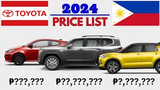 TOYOTA CARS PRICE LIST PHILIPPINES 2024 [upl. by Luar711]