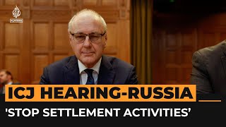 Russia tells ICJ Israel must stop all settlement activities  AJshorts [upl. by Anilrats]