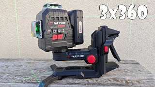 Parkside Performance 3x360 Cross Laser Level PKLLP 3360 A1 [upl. by Healy]