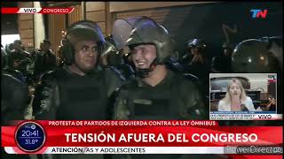 Gendarmeria y Policia Federal frente a subversivos kirchneristas y trotskistas 31 enero 2024 [upl. by Whitby]