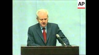 YUGOSLAVIA MILOSEVIC DENOUNCES GOVERNMENT [upl. by Willabella]