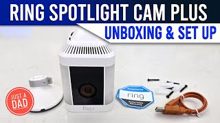 Ring Spotlight Cam Plus Battery Security Camera UNBOXING amp SET UP [upl. by Sillek]