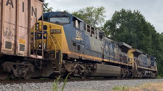 CSXT G96610 dual YN2 AC4400’s w cool engineer seen at Goldsboro on the WampW sub [upl. by Marwin]