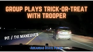 Group steals items from gas station  ASP Trooper PITs Halloween decorated Acura pursuit police [upl. by Adnerak660]