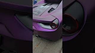 Chrome Matte Purple Ferrari 488 Spider at Car Event  DivonnelesBains 🏎️💜 [upl. by Haff]