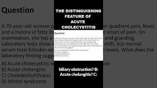 Distinguishing Feature of Acute Cholecystitis  MCCQE1 [upl. by Hamner]