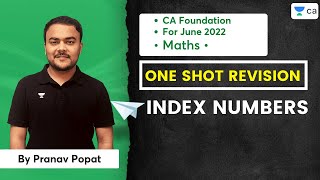 One Shot Revision  Index Numbers  Pranav Popat  CA Foundation [upl. by Sil909]