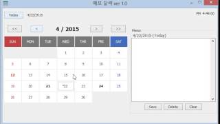 Java Swing Calendar Memo Calendar v10 [upl. by Cumings961]