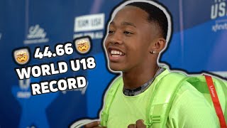 Quincy Wilson Clocks 4466 To Set New High School National Record At US Olympic Trials [upl. by Cozmo37]