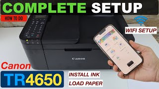 Canon Pixma TR4650 Setup Install Setup ink Load Paper Wireless Setup iPhone Canon Print App [upl. by Lari813]