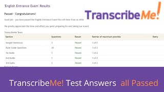 How To Pass TranscribeMe Exam in 2023  TranscribeMe Audio Test Answers 2023 [upl. by Hailee761]