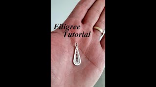 Basic Filigree tutorial Tear Drop Filigree Pendant in sterling silver [upl. by Nitsraek540]