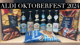 Aldi Oktoberfest Review  Spaten  Paulaner  Erdinger  Benediktiner beers With Oktoberfest Snacks [upl. by Anwahsak]