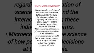 What is Micro Economics Definition of microeconomics microeconomics economics [upl. by Aloysius479]