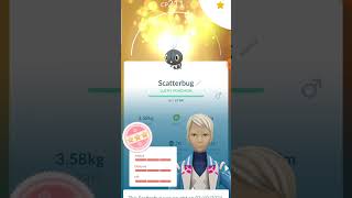 I JUST GOT A LUCKY HUNDO SCATTERBUG IN POKEMON GO pokemongameplay pokemon vivillon vivillion [upl. by Acsecnarf]