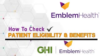 Emblem Health Portal  1  How to Check Eligibility and Benefits on Emblem Health Insurance Portal [upl. by Anaidirib]