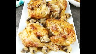 Pollo al horno en salsa de champiñones \ sencillo de preparar y delicioso [upl. by Cyrille927]