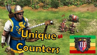 LONGBOWMAN  Best UNIQUE Counters  Castle Age  Age of Empires 2 [upl. by Dessma]