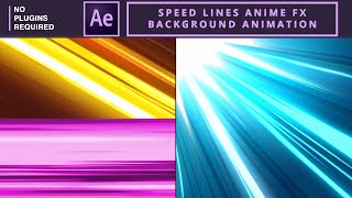 Speed Lines Anime FX Background in After Effects  NoPlugin [upl. by Ellertnom452]