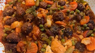 How to cook Meatballs  burete with vegetables 🥗 [upl. by Kissner]