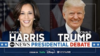 ABC News Presidential Debate Harris and Trump meet in Philadelphia [upl. by Nosiddam431]