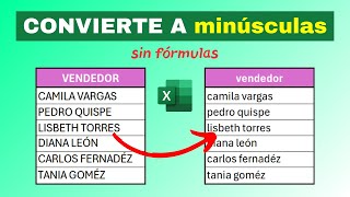 🔄CONVERTIR un texto a MINÚSCULAS en Excel sin usar FÓRMULASSuper Fácil [upl. by Lanoil]