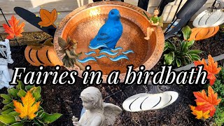 Fairy garden in a birdbath 🐦 fairygardenthursday [upl. by Amliv]