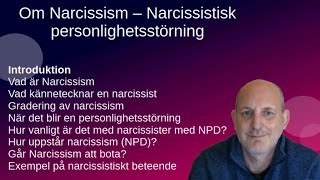 Om Narcissism  Narcissistisk personlighetsstörning Del 1 [upl. by Akym]