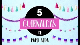 Como hacer Guirnaldas con papel seda 😱  5 DIY ideas fáciles para fiestas 🎊  Party pop DIY🎉 [upl. by Ripley804]