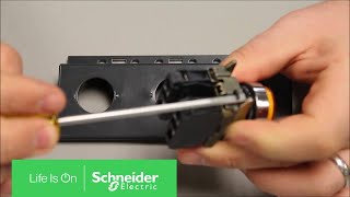 Mounting the Harmony XB4 ZB4 22mm Metal Push Button amp Contacts  Schneider Electric Support [upl. by Gavriella]