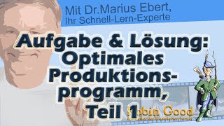 Prüfungsaufgabe und Lösung Optimales Produktionsprogramm Teil 1 [upl. by Nalahs]