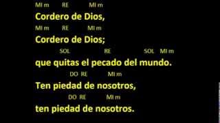 CANTOS PARA MISA  CORDERO DE DIOS 1  ACORDES Y LETRA [upl. by Cletis357]