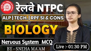 RRB NTPC 2024  RPF ALP  biology nervous System  Sneha maam career tv [upl. by Musihc]