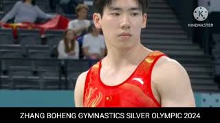 Zhang boheng silver  China zhang wins silver in gymnastics Olympic 2024 [upl. by Tegdirb]