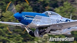 P51 MustangF4U Corsair Low Flybys  No Music  Northern Illinois Airshow 2021 [upl. by Codel29]