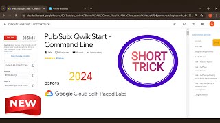 PubSub Qwik Start  Command Line  2024  GSP095 googlecloud qwiklabsarcade2024 [upl. by Ceporah683]