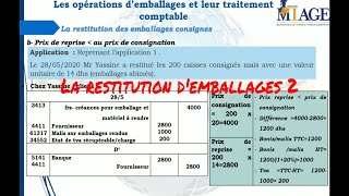 LA COMPTABILITE GENERALE  la restitution demballage 2 avec des exercices corrigés [upl. by Eikcir]