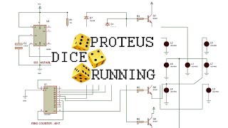 Proteus  IC 4017  IC 555  Dice Running Circuit [upl. by Yllitnahc474]