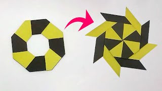 How To Make Transforming Ninja Star🌟Paper Ninja StarShurikenOrigami8Pointed [upl. by Llednyl367]