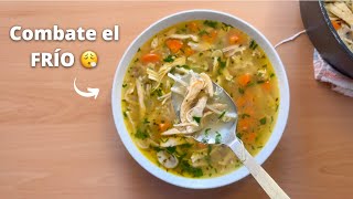 Caldo de Pollo con Arroz y verduras  Cómo hacer caldo de pollo con arroz  Comida Mexicana [upl. by Arleyne]