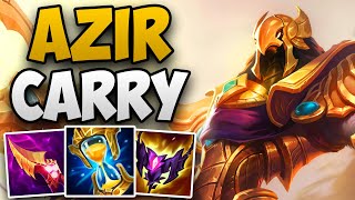 INSANE AZIR SOLO CARRY IN HIGH CHALLENGER  CHALLENGER AZIR MID GAMEPLAY  Patch 147 S14 [upl. by Ev]