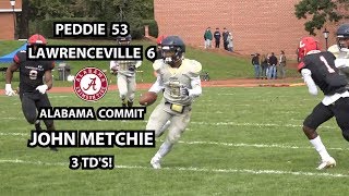 Peddie 53 Lawrenceville 6 Week Six Highlights  John Metchie 3 TDs [upl. by Notnelc]